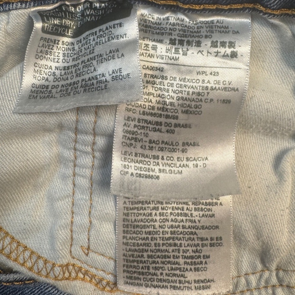 Levis 505 Regular Fit Straight Leg Jeans Mens 34x32 Medium Wash Blue 00505-1994 - Picture 6 of 8